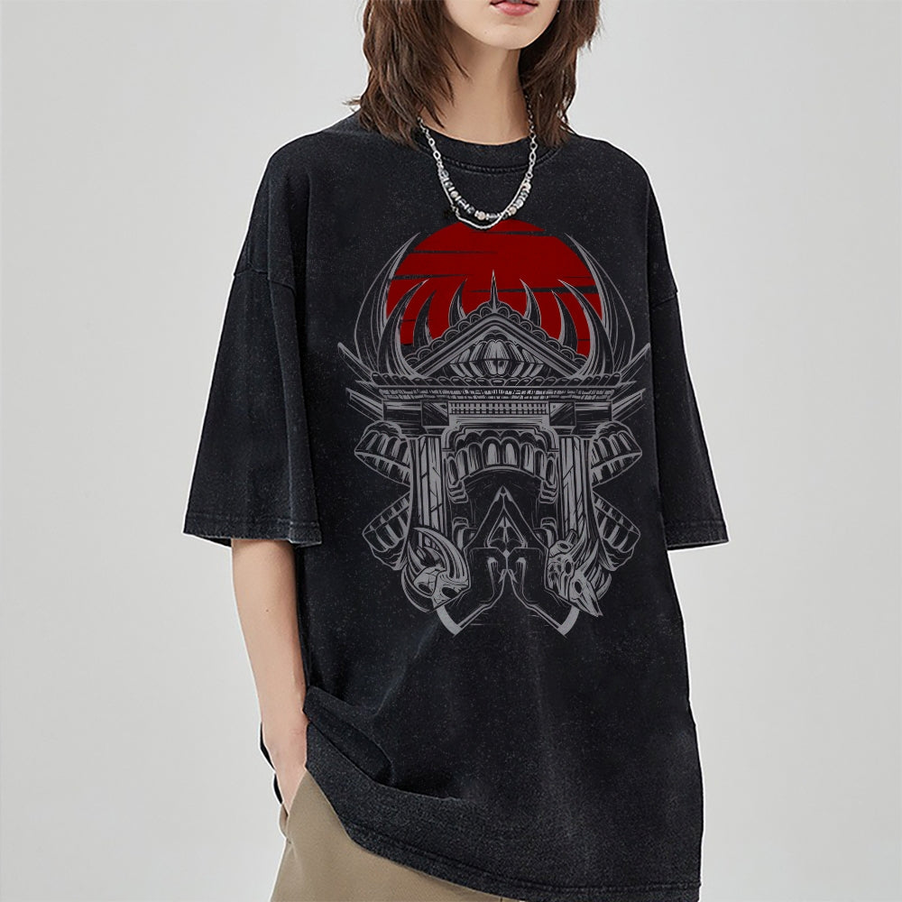Shrine Vintage Oversized T-Shirt Herren | Jujutsu Kaisen