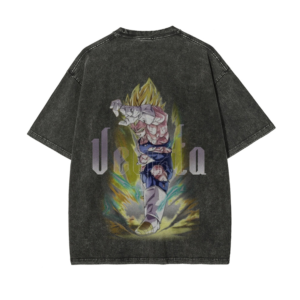 Vegeta Vintage Oversized T-Shirt Herren | Dragon Ball Super