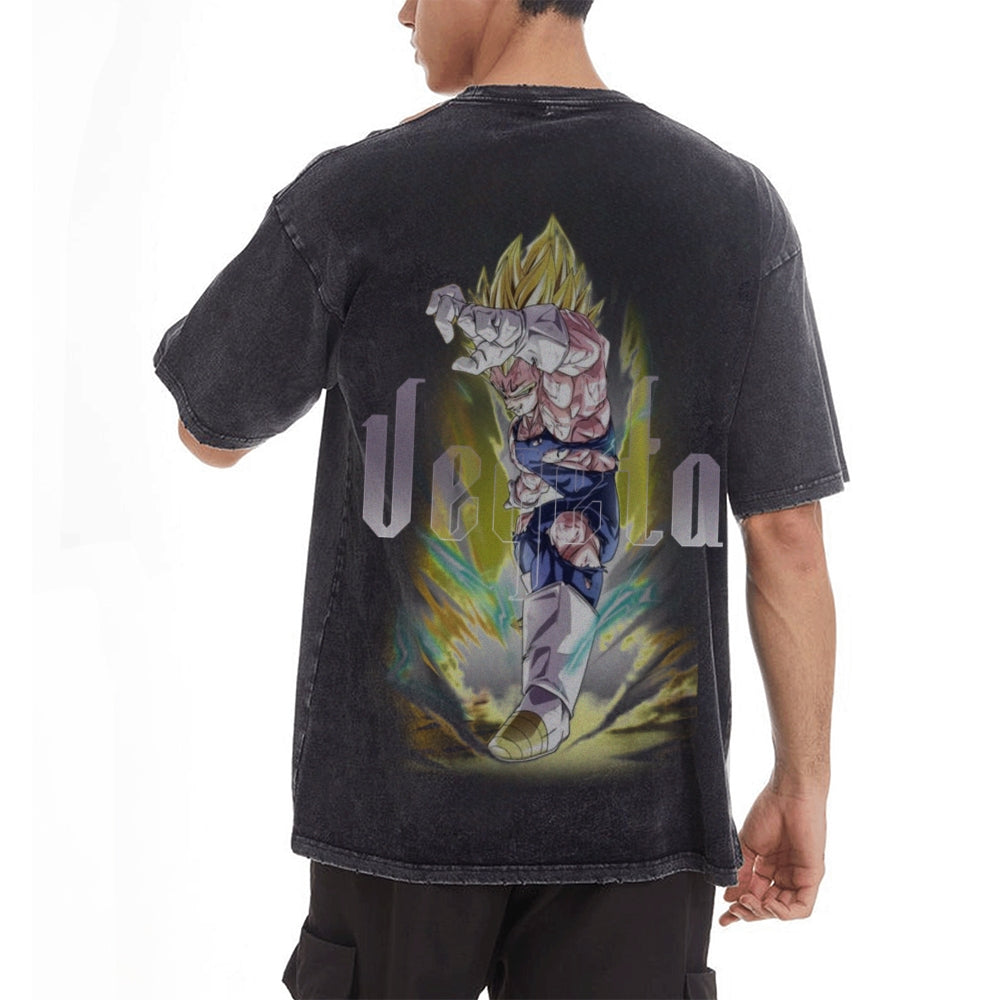Vegeta Vintage Oversized T-Shirt Herren | Dragon Ball Super