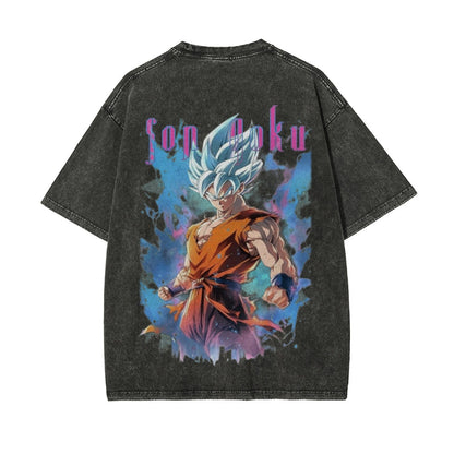 Son Goku Vintage Oversized T-Shirt Herren | Dragon Ball Super
