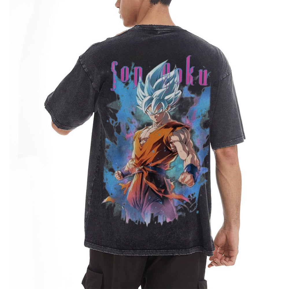 Son Goku Vintage Oversized T-Shirt Herren | Dragon Ball Super