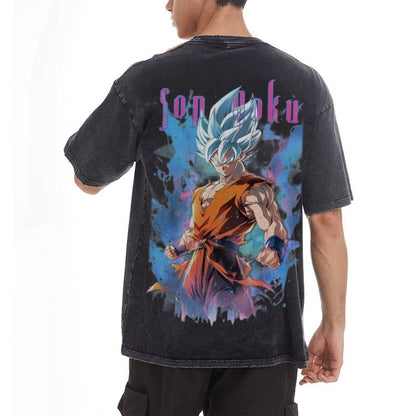 Son Goku Vintage Oversized T-Shirt Herren | Dragon Ball Super