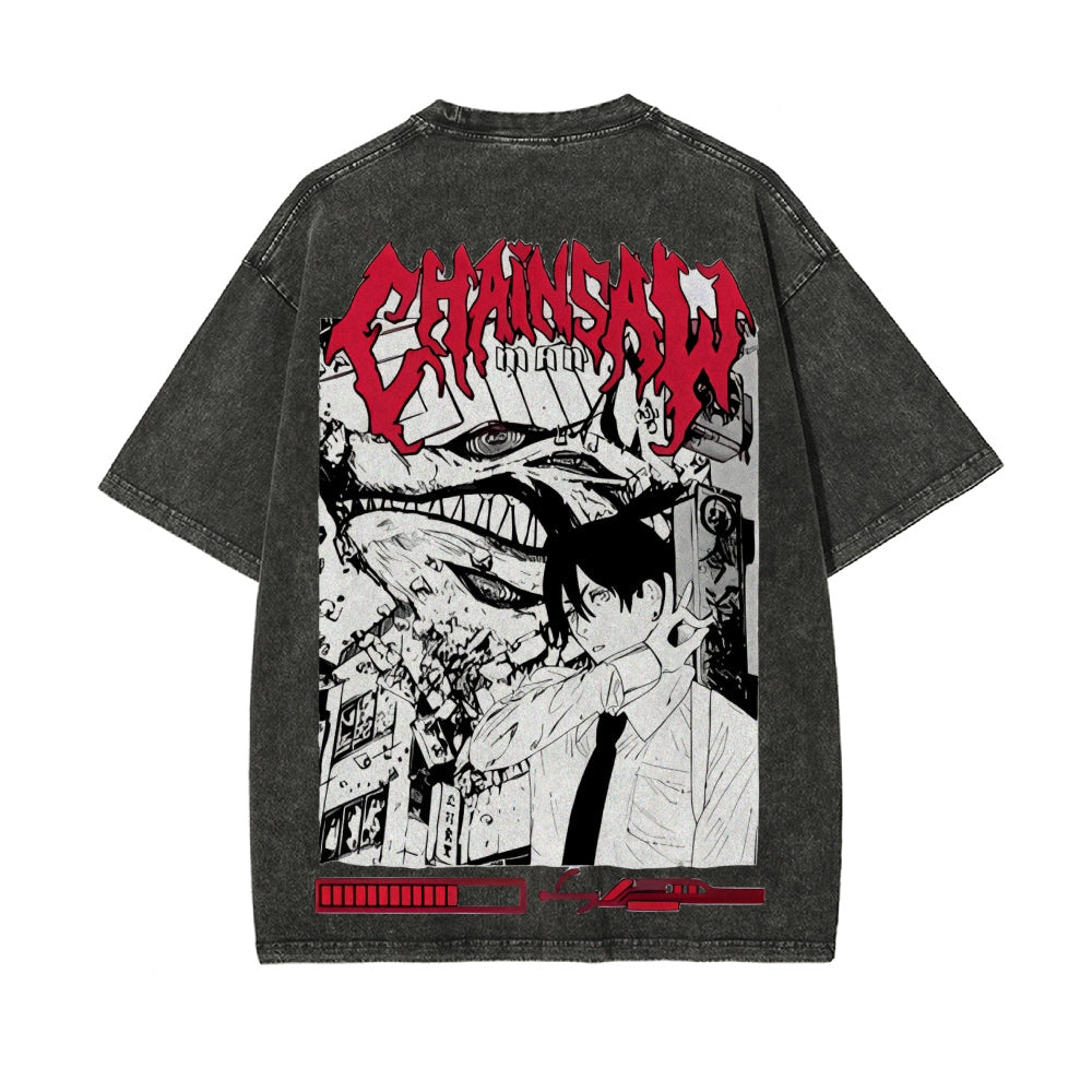 Aki Hayakawa Vintage Oversized T-Shirt Herren | Chainsaw Man