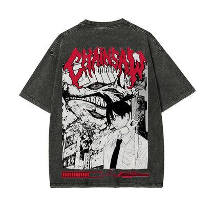 Aki Hayakawa Vintage Oversized T-Shirt Herren | Chainsaw Man