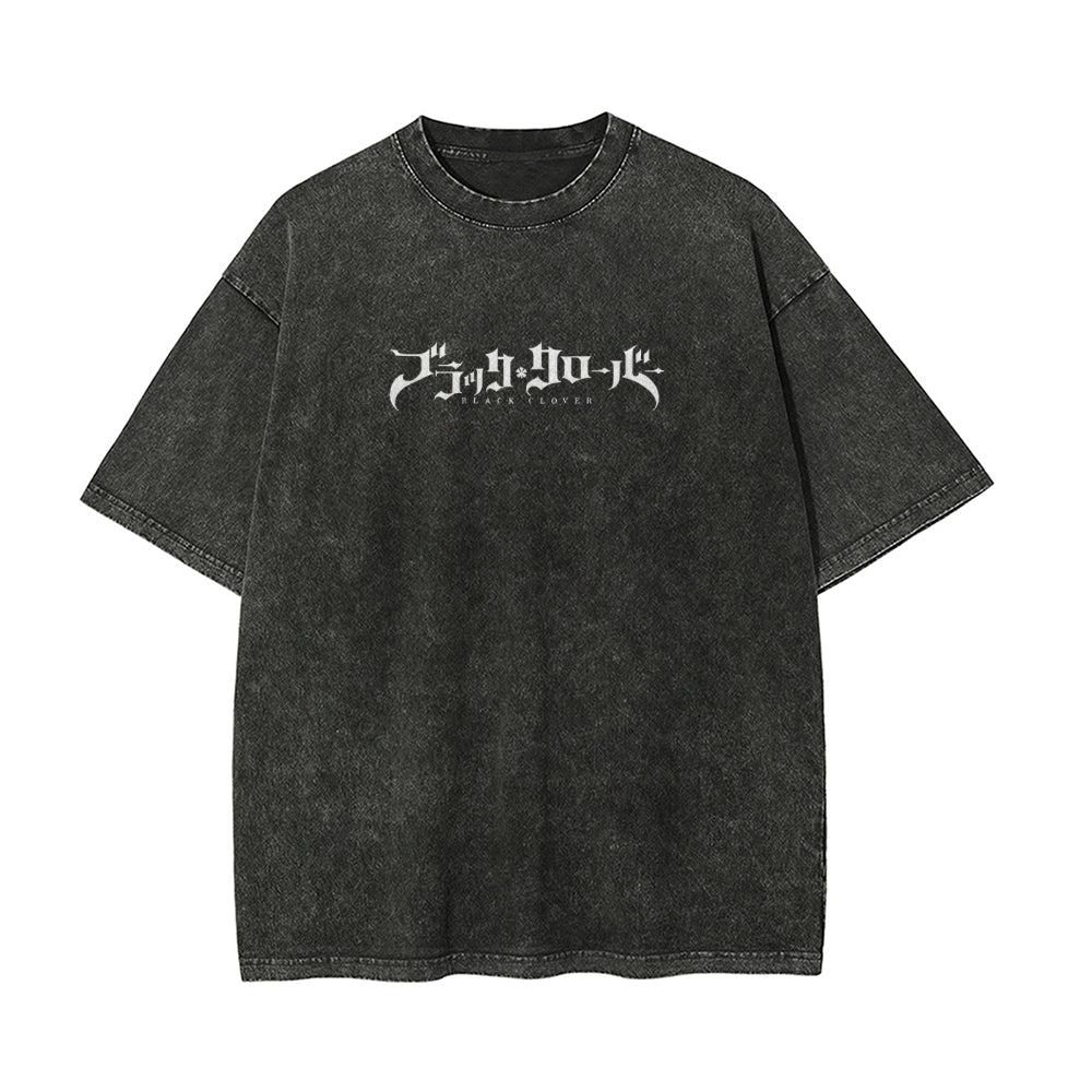 Vintage Oversized T-Shirt Herren Black Clover