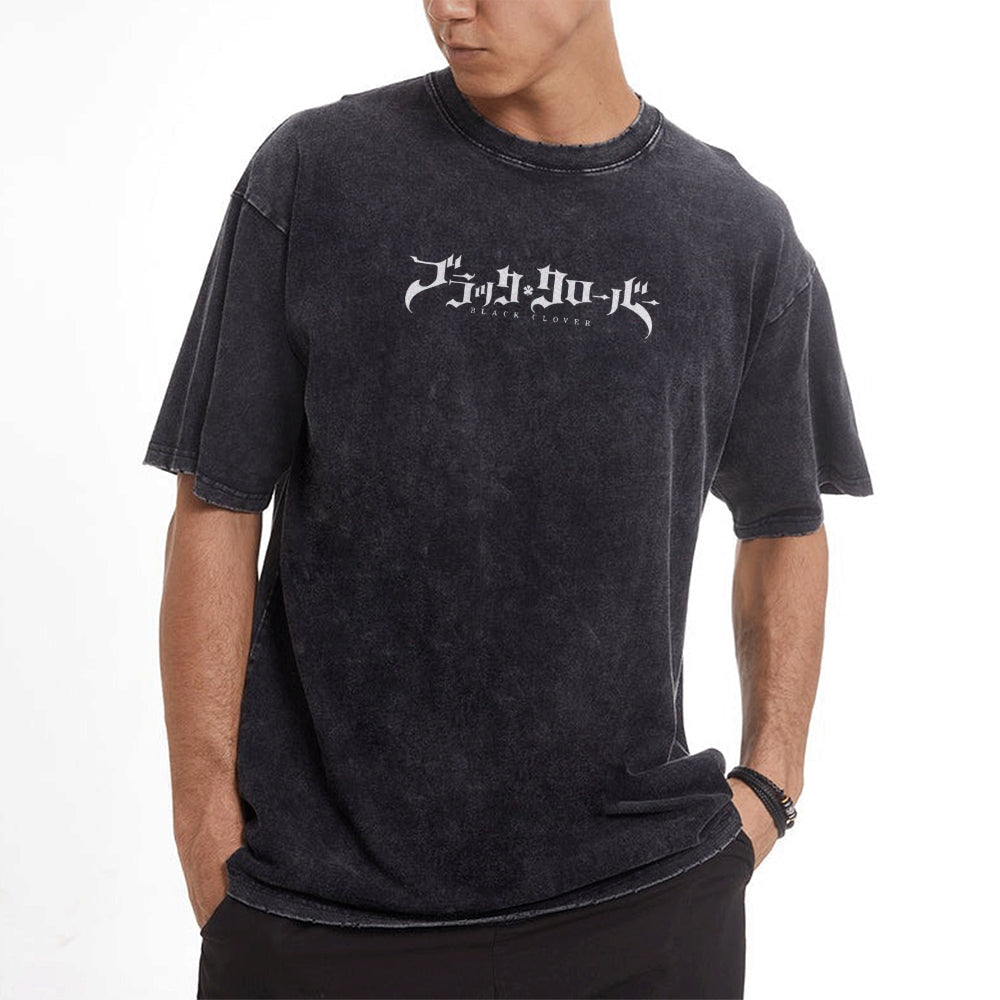 Vintage Oversized T-Shirt Herren Black Clover