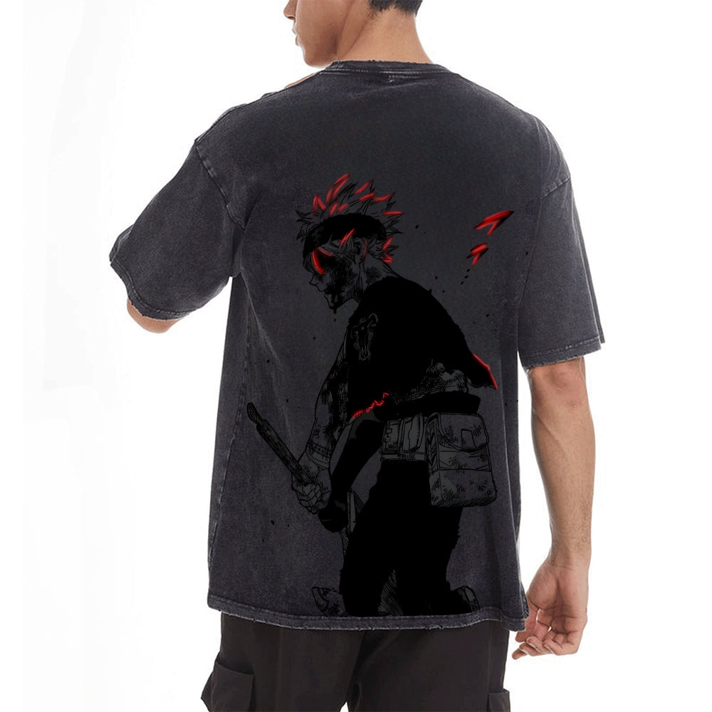 Vintage Oversized T-Shirt Herren Black Clover