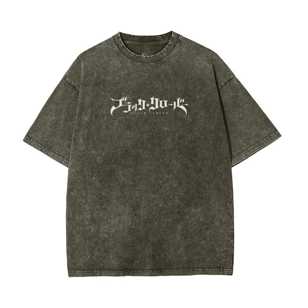 Vintage Oversized T-Shirt Herren Black Clover