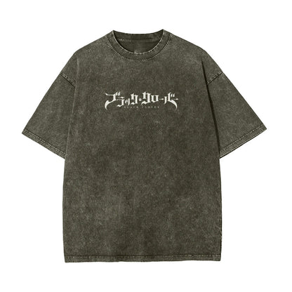 Vintage Oversized T-Shirt Herren Black Clover