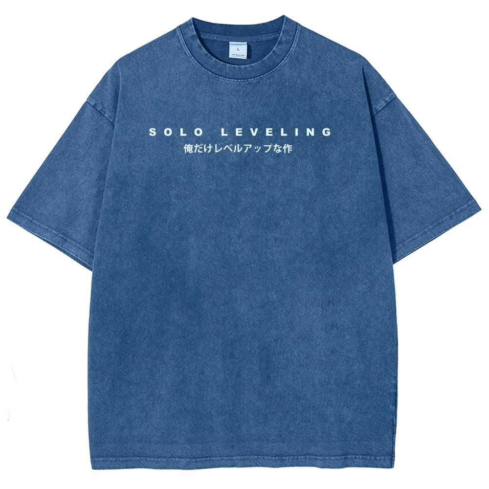 Solo-Leveling Unisex-Fit, gewaschenes T-Shirt 2503010751