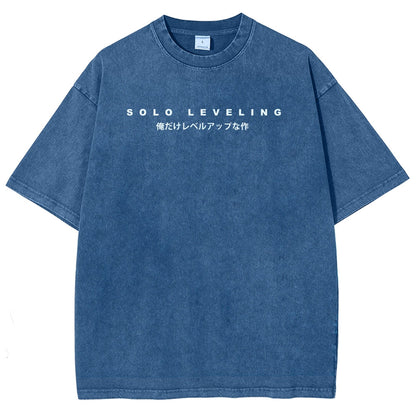Solo-Leveling Unisex-Fit, gewaschenes T-Shirt 2503010751