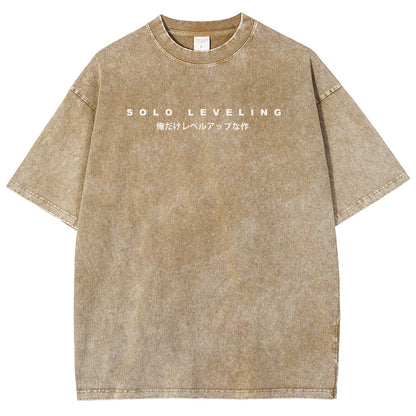 Solo-Leveling Unisex-Fit, gewaschenes T-Shirt 2503010751
