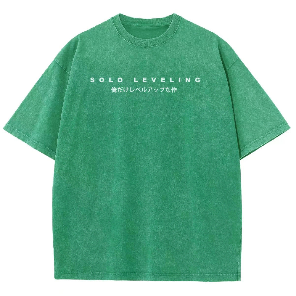 Solo-Leveling Unisex-Fit, gewaschenes T-Shirt 2503010751