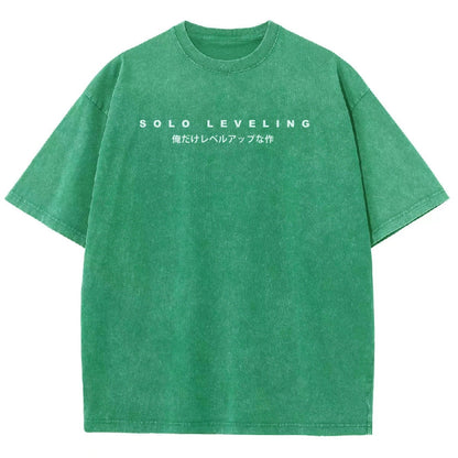 Solo-Leveling Unisex-Fit, gewaschenes T-Shirt 2503010751