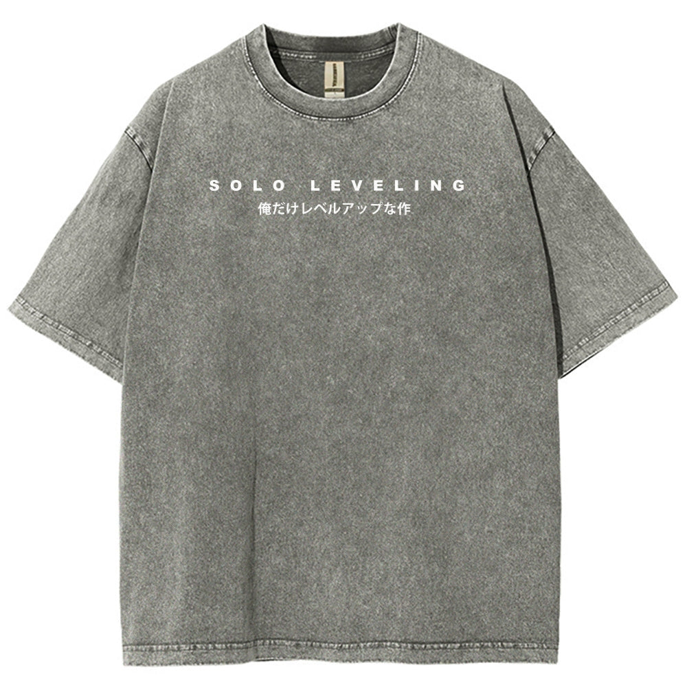 Solo-Leveling Unisex-Fit, gewaschenes T-Shirt 2503010751