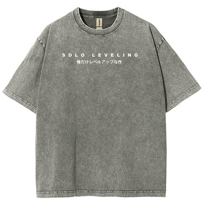 Solo-Leveling Unisex-Fit, gewaschenes T-Shirt 2503010751