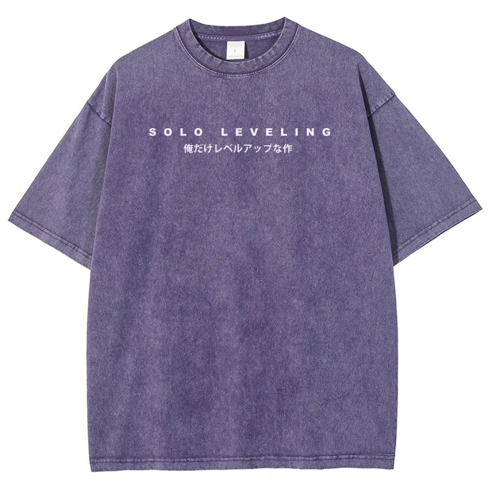 Solo-Leveling Unisex-Fit, gewaschenes T-Shirt 2503010751