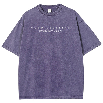Solo-Leveling Unisex-Fit, gewaschenes T-Shirt 2503010751