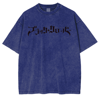 Black Clover Vintage Washed Oversize T-Shirt