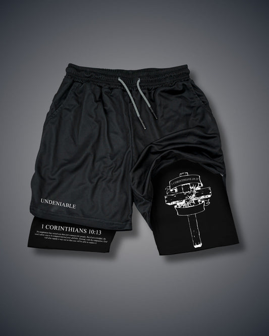 1 Korinther 10:13 Kreuz Performance Shorts