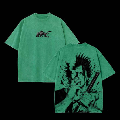 Yami Sukehiro x Black Bulls, Black Clover, Anime, doppelt bedruckt, Vintage, gewaschenes Unisex-T-Shirt