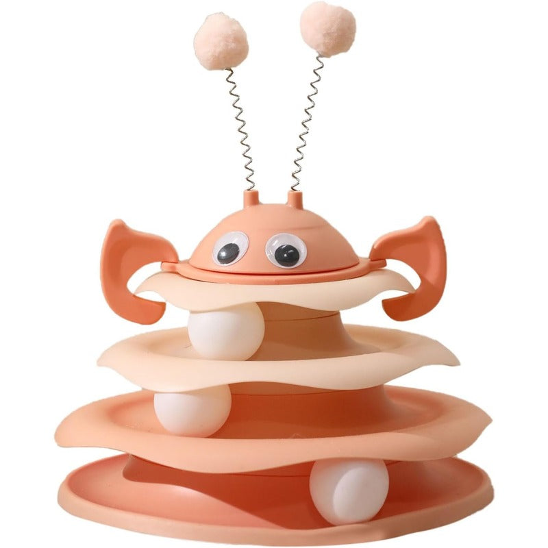 Interactive 3-Layer Cat Toy Tower