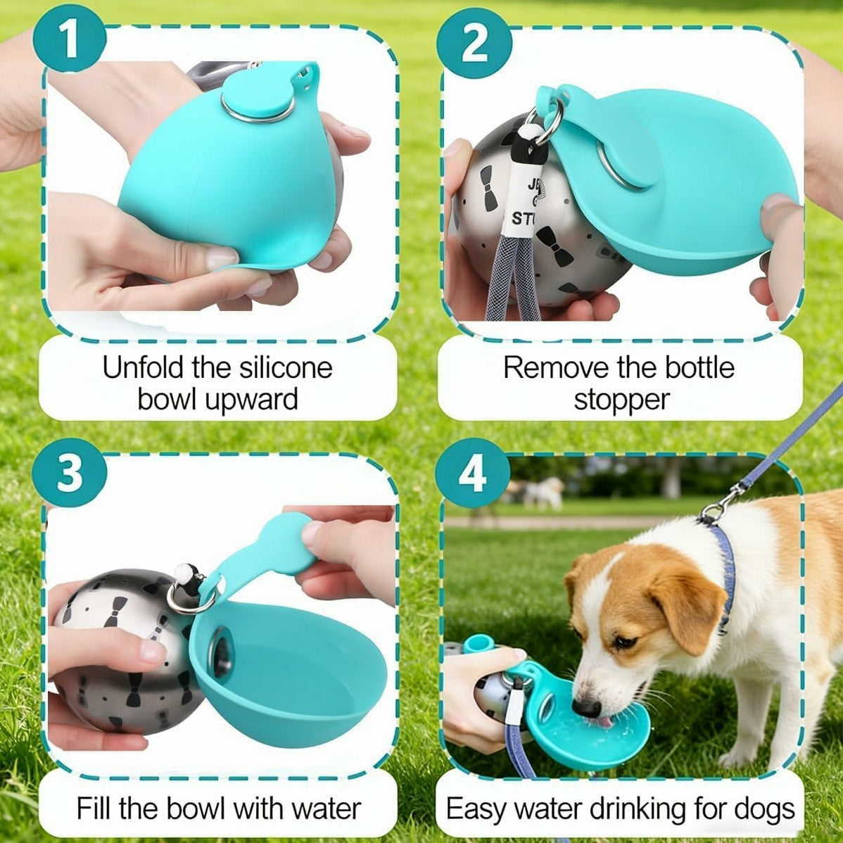 One-Hand Press Pet Hydration Dispenser (285ml)