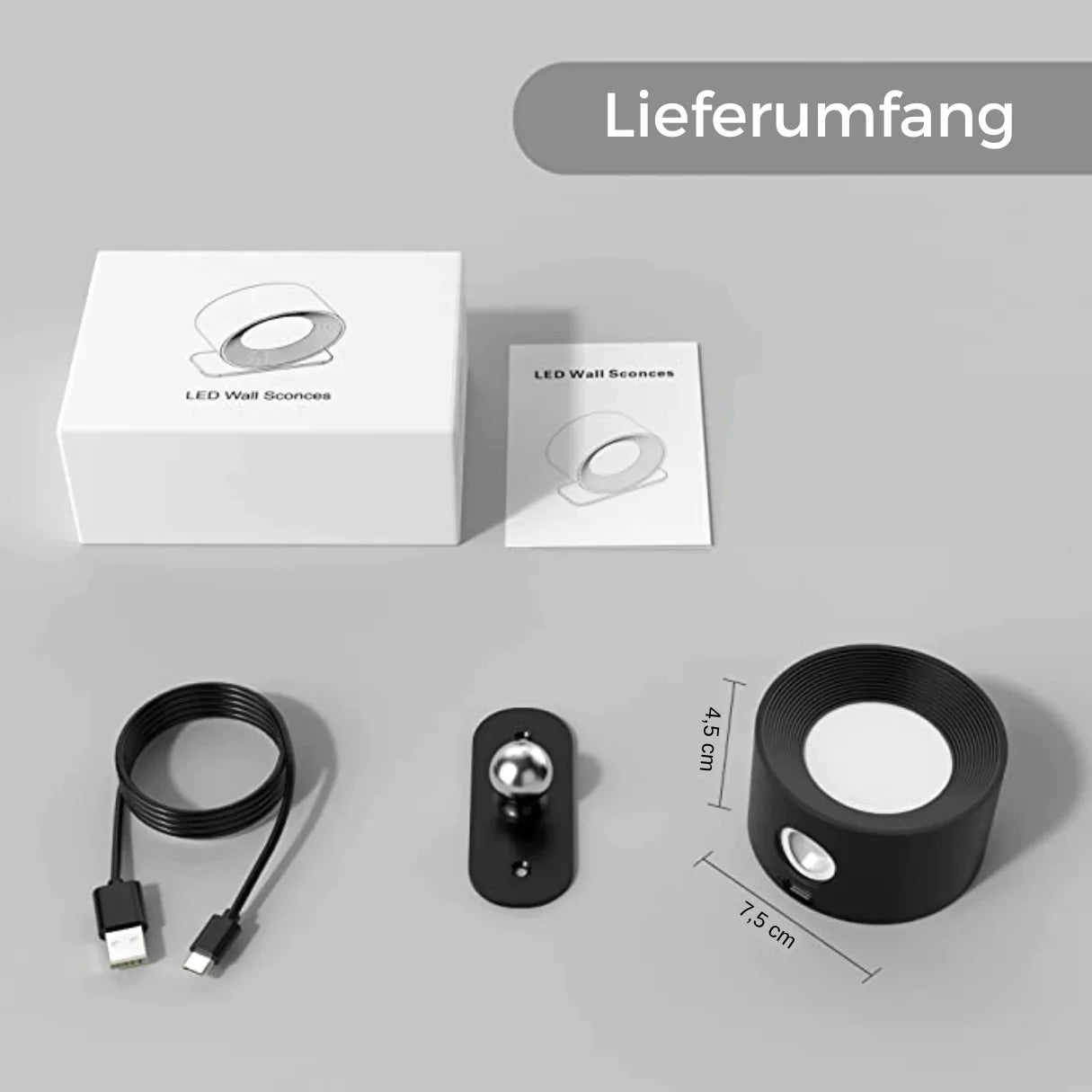 Hypberlin LED-Wandleuchte, kabellos
