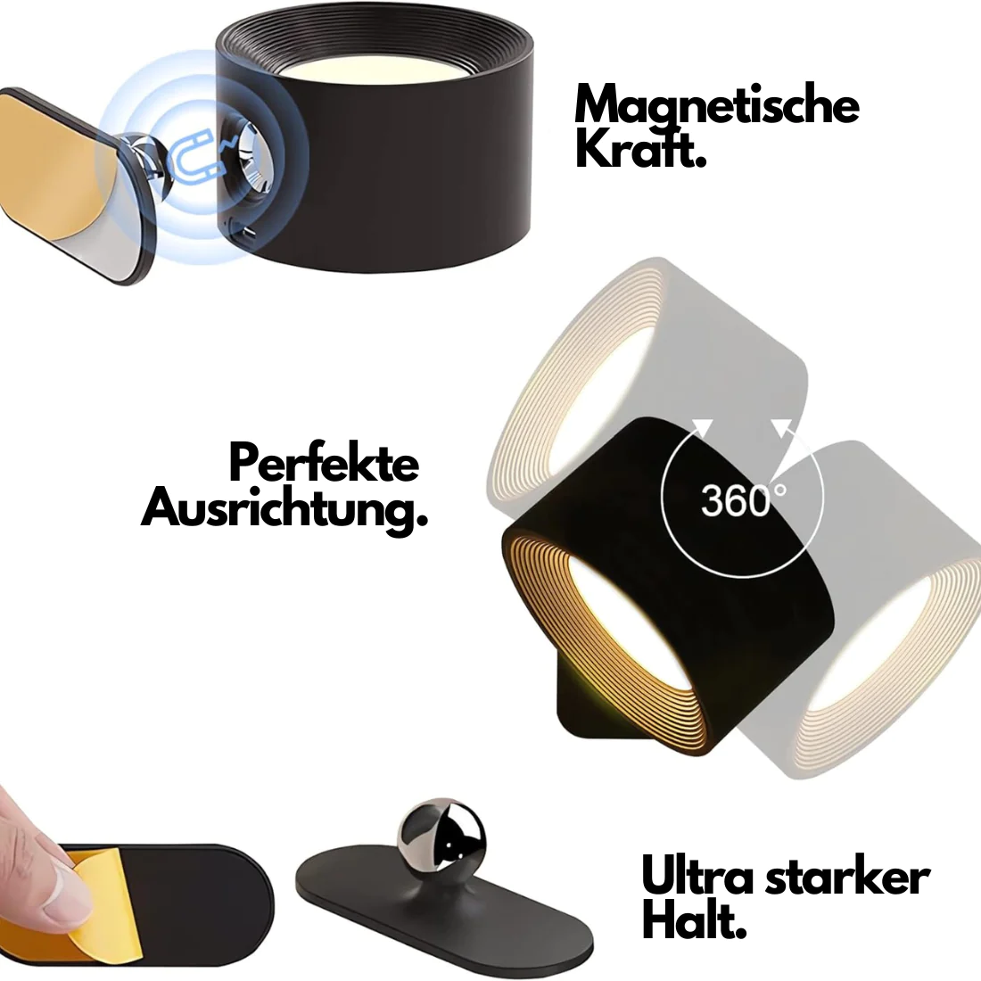 Hypberlin LED-Wandleuchte, kabellos