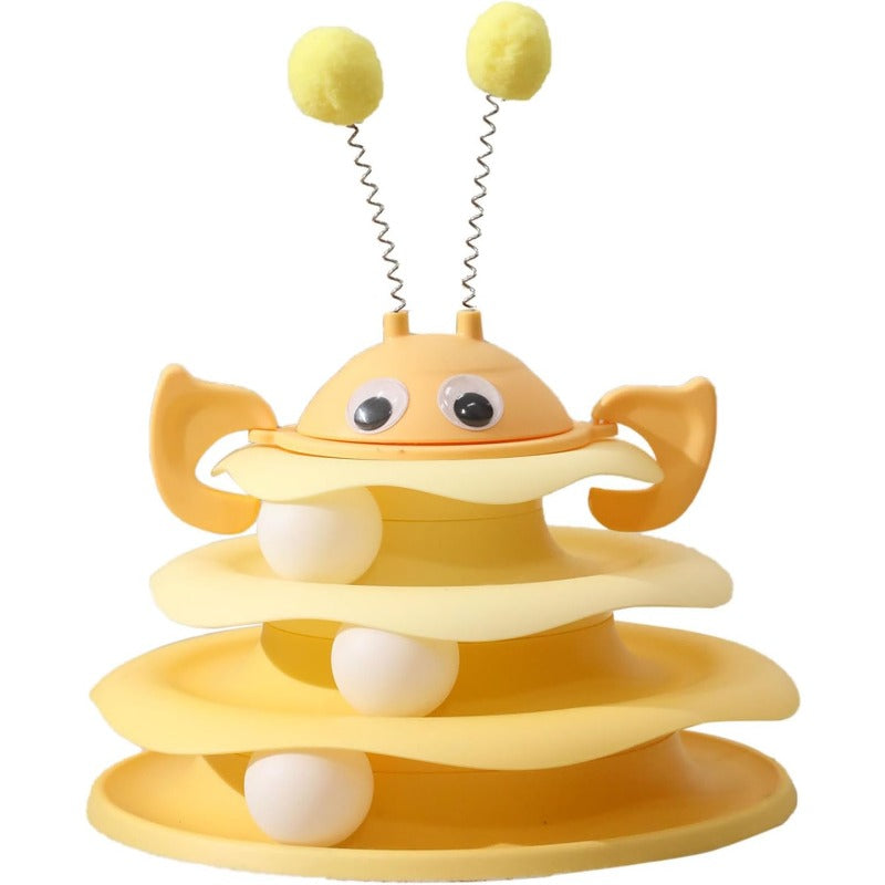 Interactive 3-Layer Cat Toy Tower