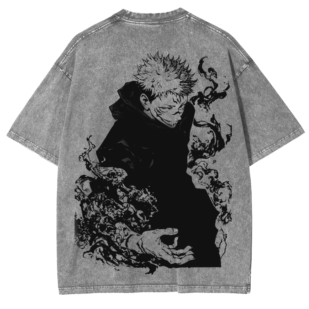 Jujutsu Kaisen Anime Acid Washed Oversize T-Shirt Yuji Itadori Anime T-Shirt Geschenk für ihn