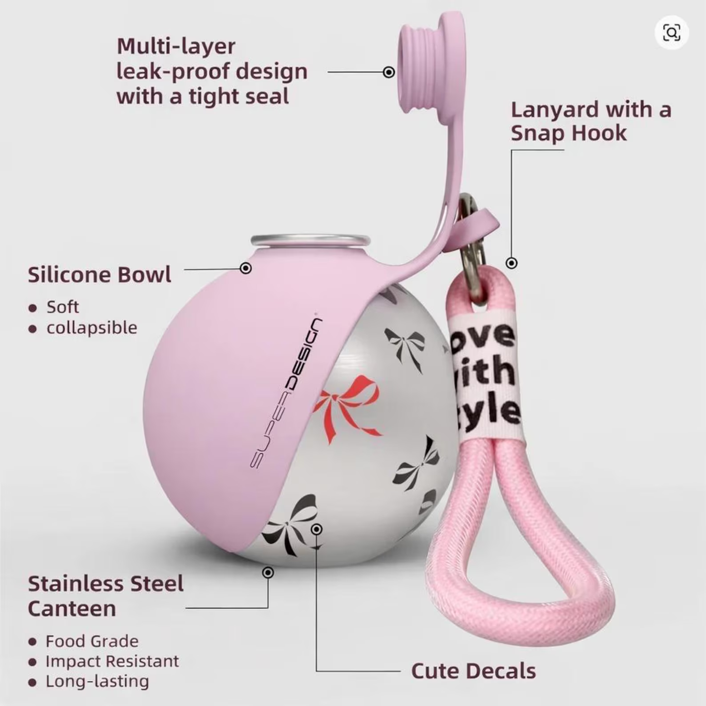 One-Hand Press Pet Hydration Dispenser (285ml)