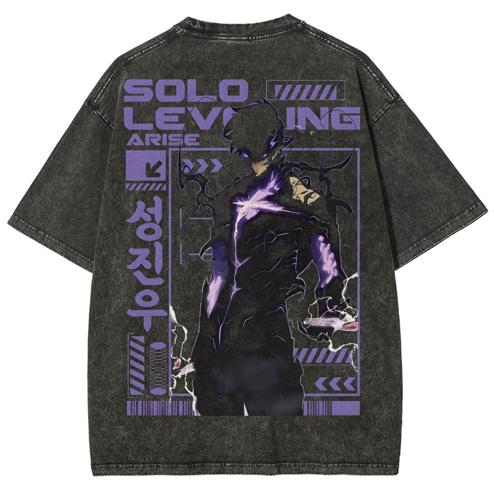 Solo Leveling Arise Bedrucktes Unisex T-Shirt (gewaschen)