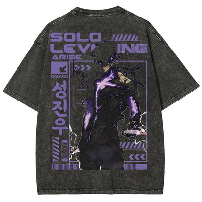 Solo Leveling Arise Bedrucktes Unisex T-Shirt (gewaschen)