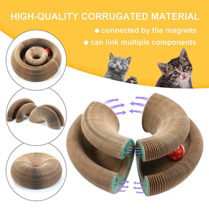 Flexible Cat Scratcher Toy with Bell Ball