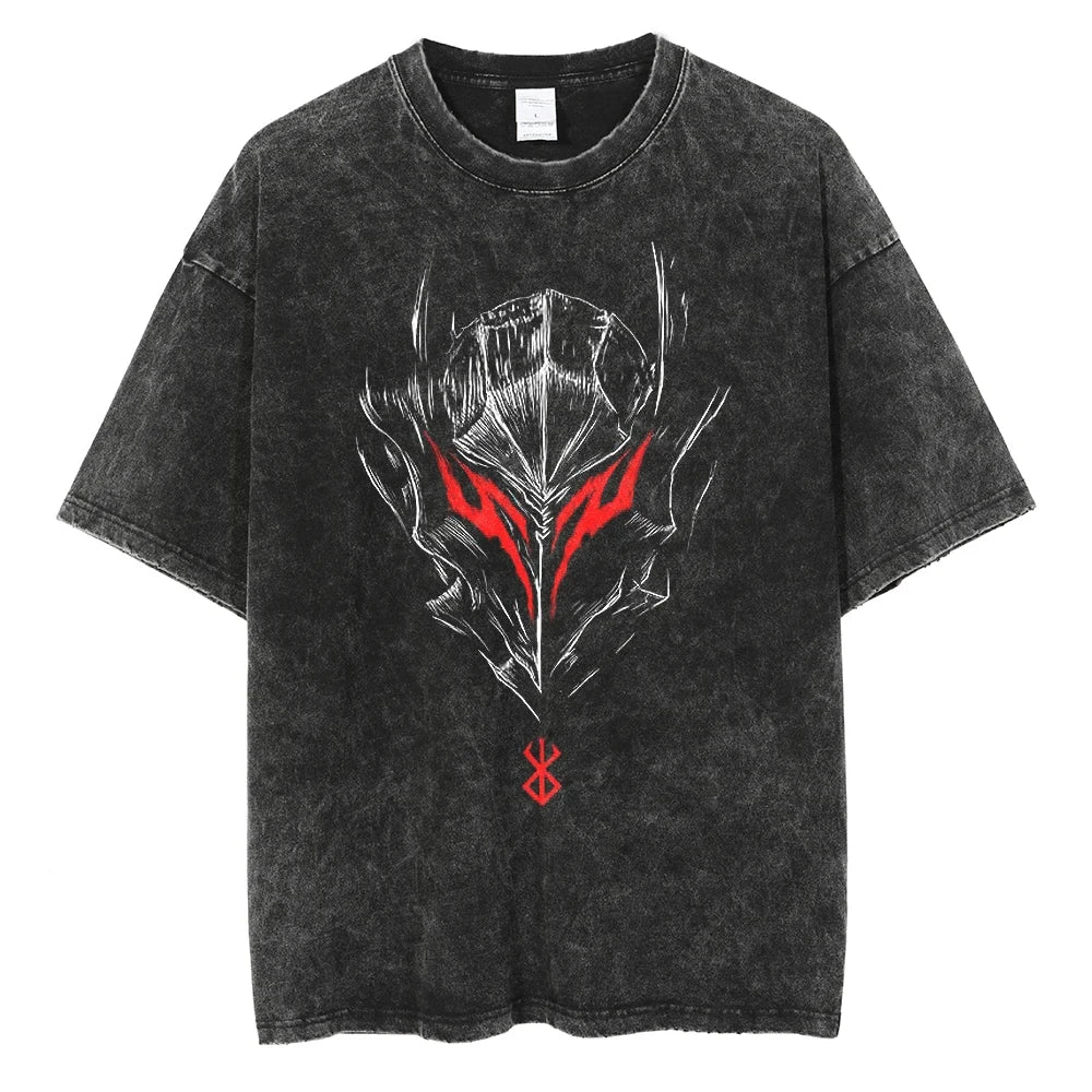 Anime Motiv Berserk Guts - Washed Vintage T-Shirt Herren Ver. 4
