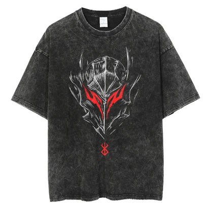 Anime Motiv Berserk Guts - Washed Vintage T-Shirt Herren Ver. 4