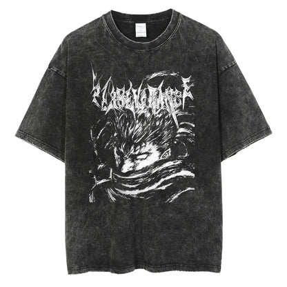 Anime Motiv Berserk Guts - Washed Vintage T-Shirt Herren Ver. 4