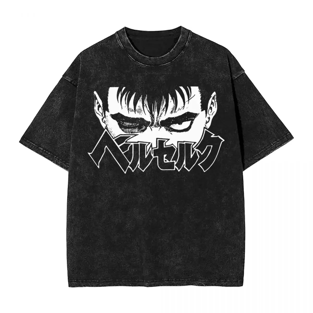 Anime Motiv Berserk Guts Washed Vintage T-Shirt Herren