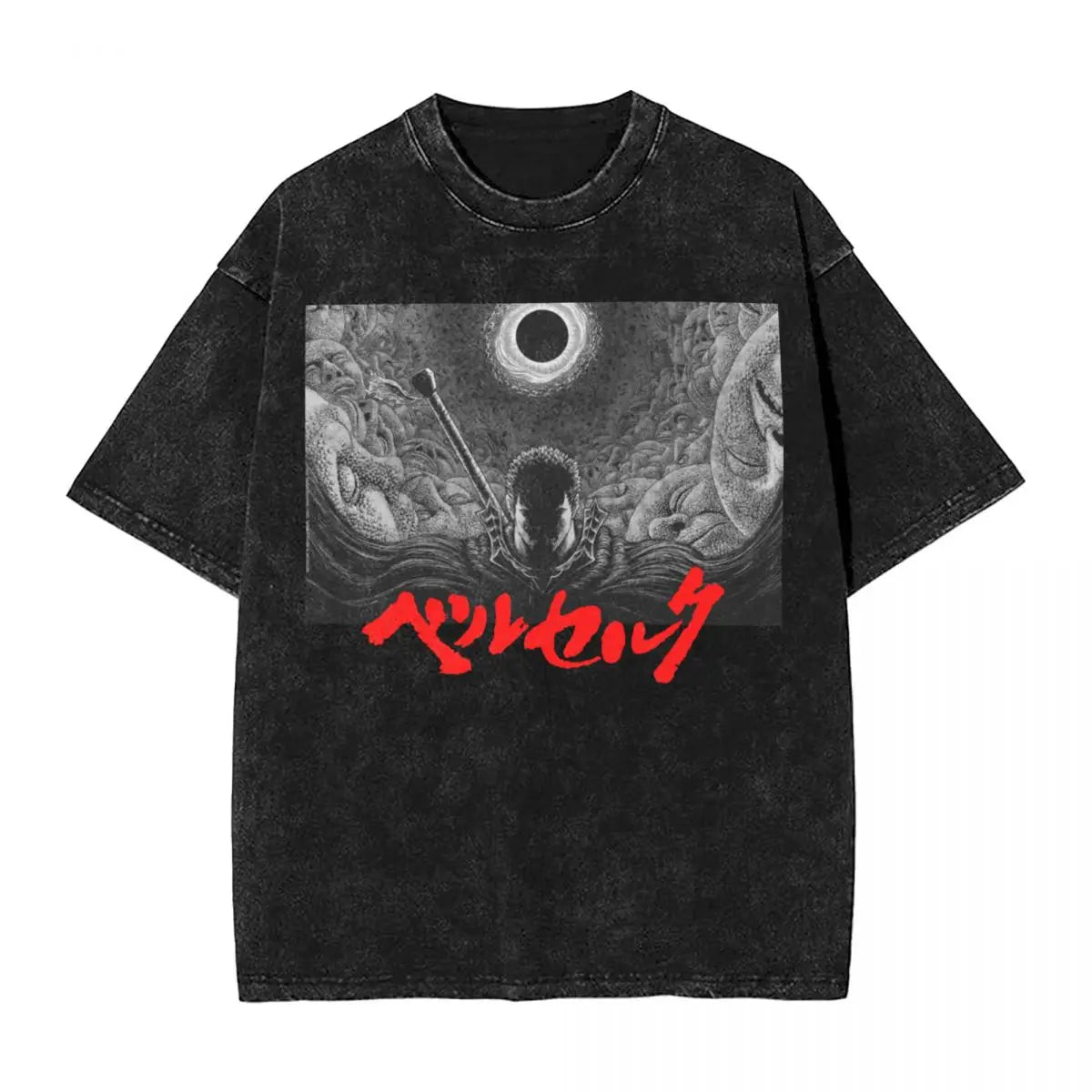 Anime Motiv Berserk Guts Washed Vintage T-Shirt Herren - Fight Mode