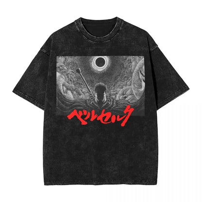 Anime Motiv Berserk Guts Washed Vintage T-Shirt Herren - Fight Mode