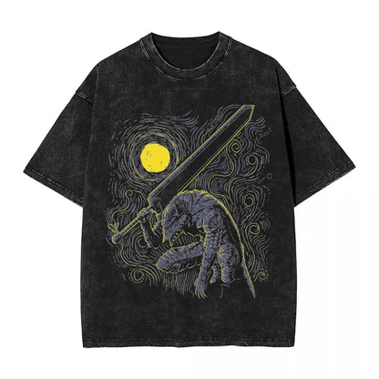 Anime Motiv Berserk Guts Washed Vintage T-Shirt Herren - Ver. 2