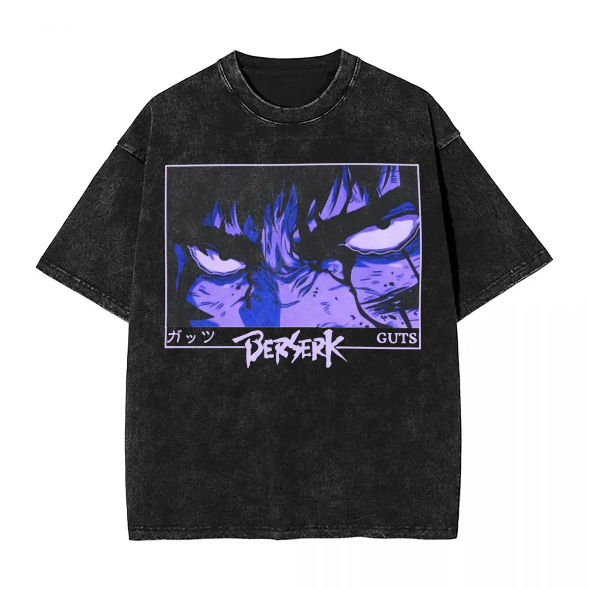 Anime Motiv Berserk Guts Washed Vintage T-Shirt Herren - Ver. Face of the Champ
