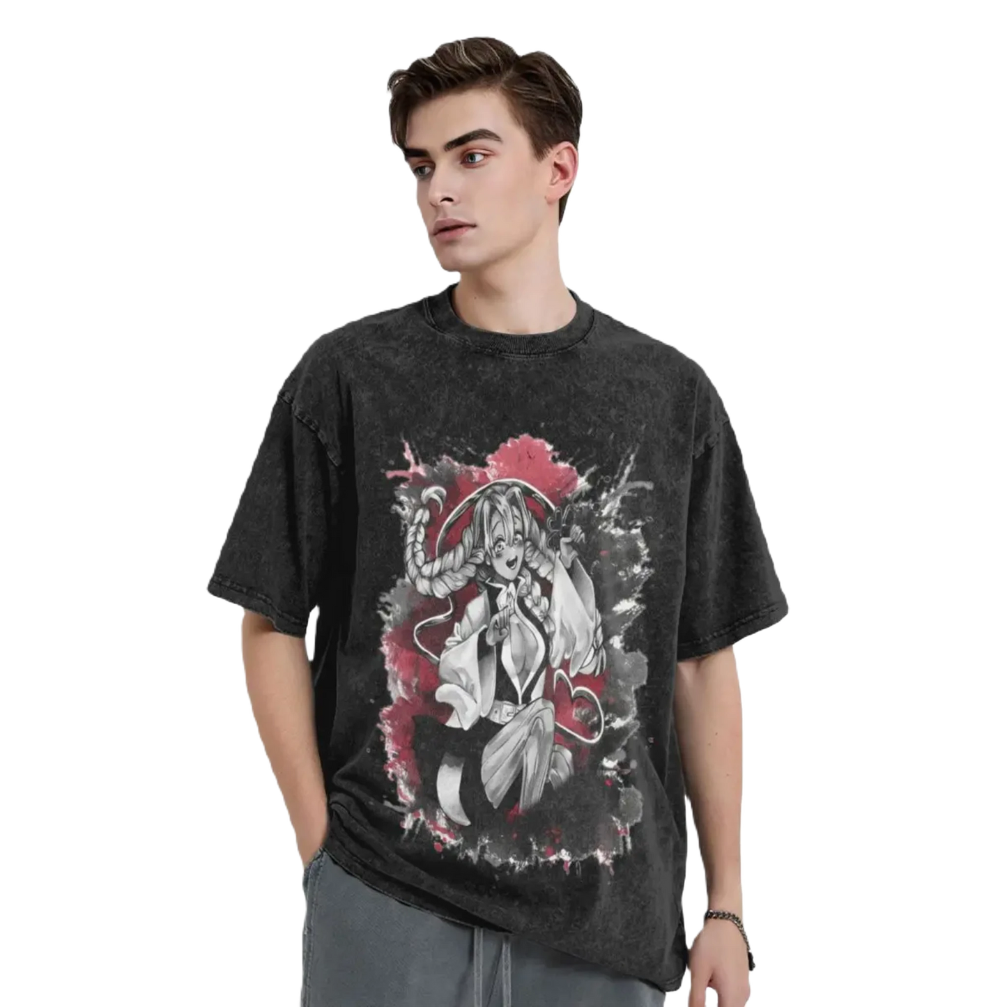Demon Slayers - Anime Motiv Washed Vintage Tee