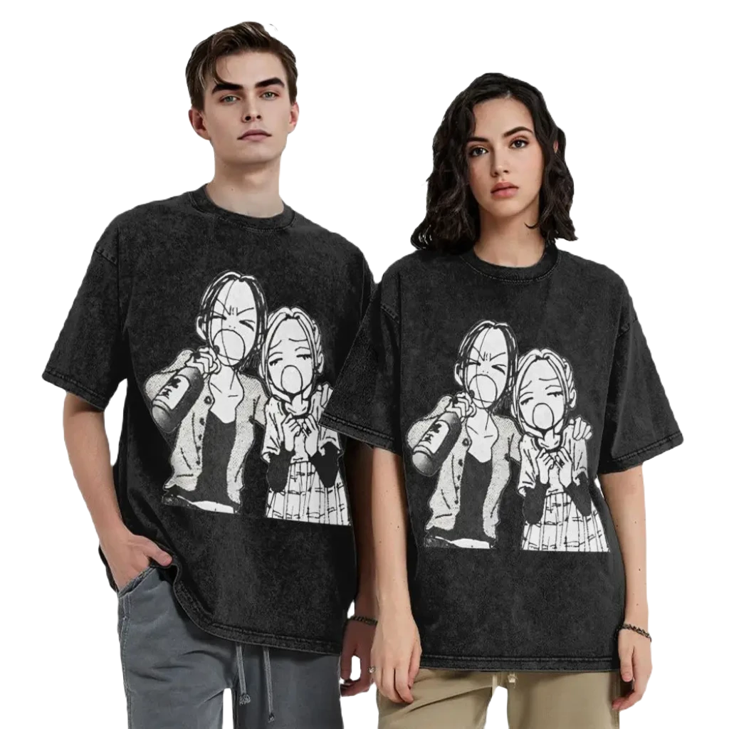Anime Motiv Washed Vintage Tee - Nana Kawaii