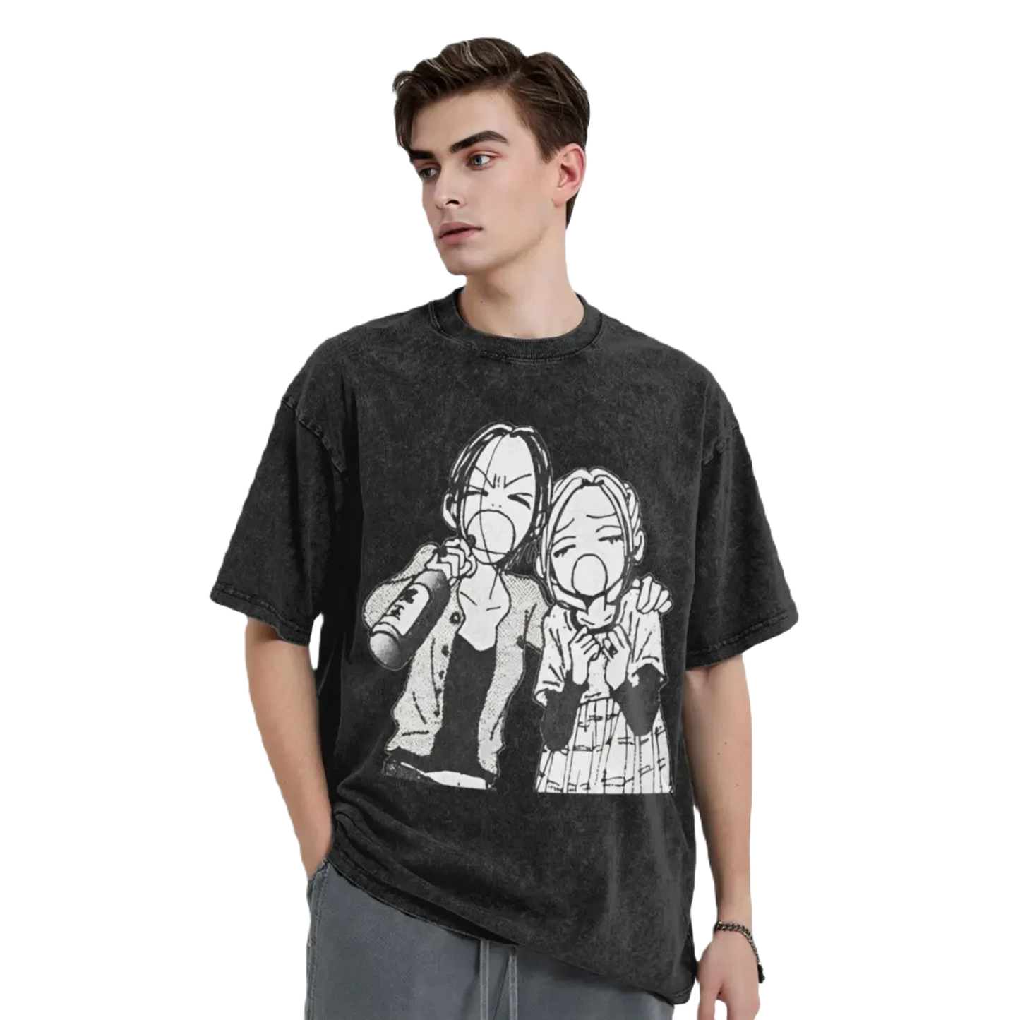 Anime Motiv Washed Vintage Tee - Nana Kawaii