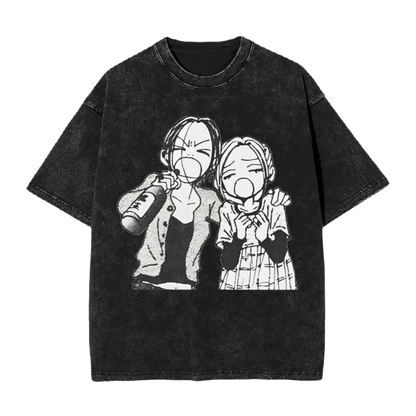 Anime Motiv Washed Vintage Tee - Nana Kawaii