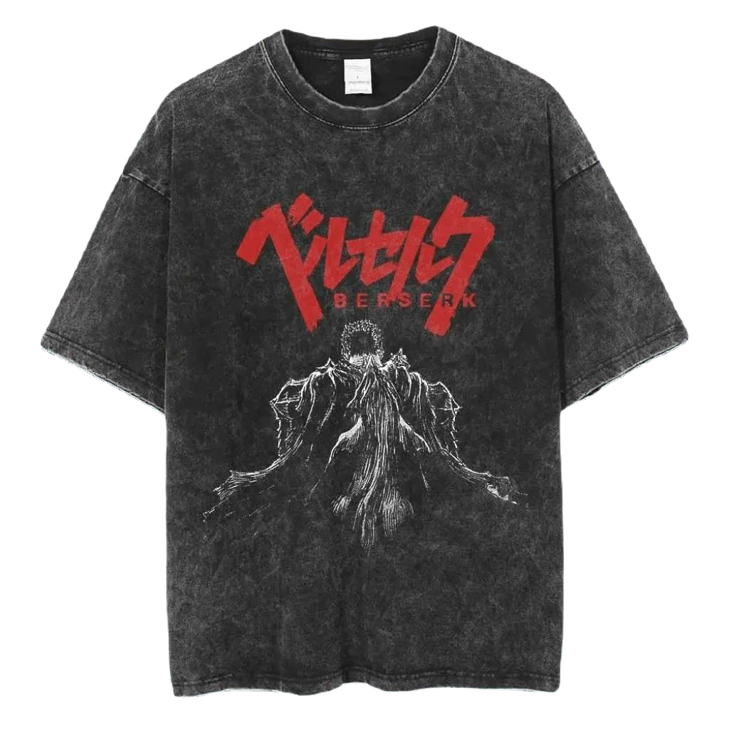 Anime Motiv Berserk Guts Washed Vintage Tee Ver. 2