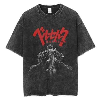 Anime Motiv Berserk Guts Washed Vintage Tee Ver. 2