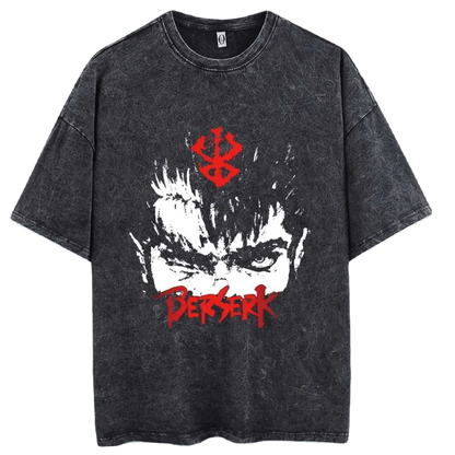 Anime Motiv Berserk Guts Washed Vintage Tee Ver. 2